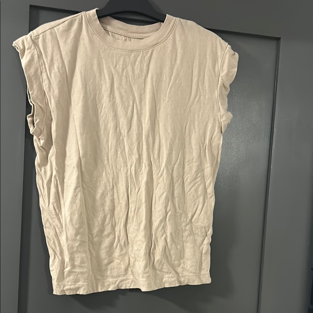 A New Day Cream Muscle Tee Sleeveless Relaxed Fit